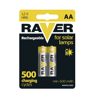 Raver Nabíjacie batérie NiMH AA (HR6) 2 ks do solárnych lámp