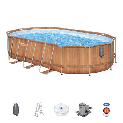 Bestway Bazén Power Steel Comfort Jet 6,1 x 3,66 x 1,22 m set vrátane príslušenstva