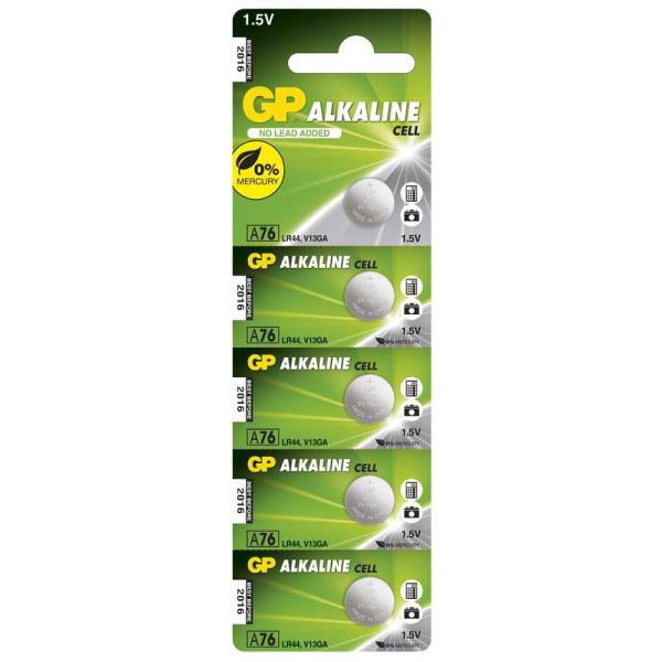 GP Batteries Alkalická gombíková batéria GP LR44 A76F 5 ks