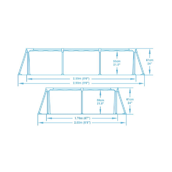 Bestway Bazén Steel Pro 2,59 x 1,70 x 0,61 m bez filtrácie